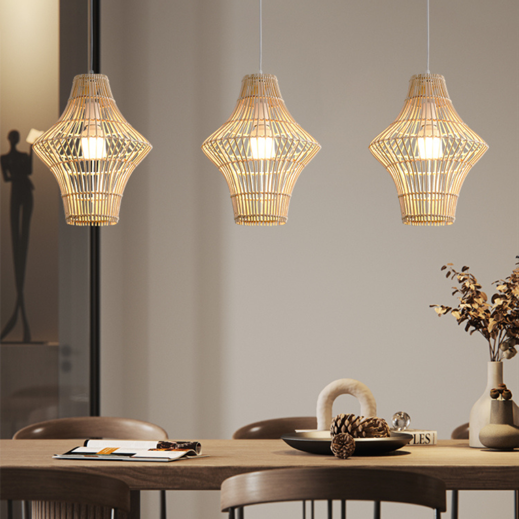 Geometric Rattan Pendant Light