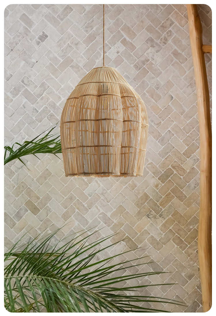 Dankia Coastal Rattan Pendant Light For Kitchen Island