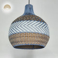 Courtland Blue Rattan Pendant Light