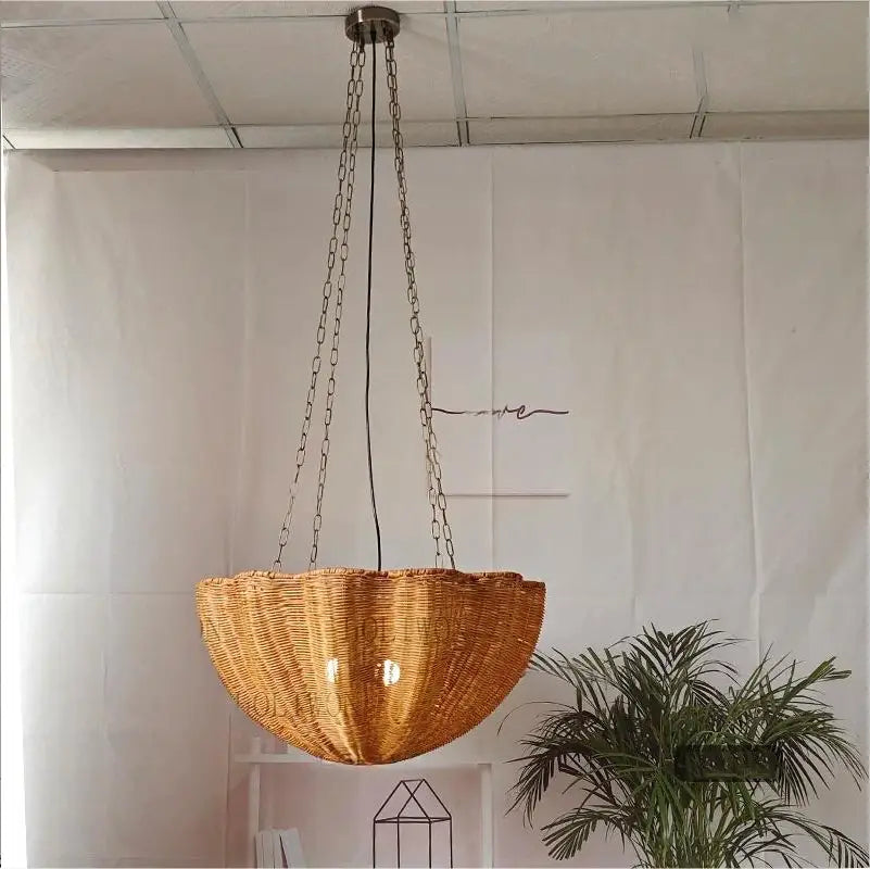 Soane Wicker Rattan Daisy Hanging Light