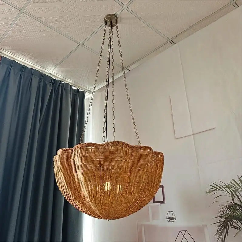 Soane Wicker Rattan Daisy Hanging Light