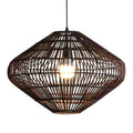 Geometric Diamond Rattan Basket Pendant Light