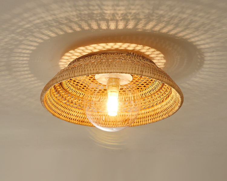 Small Boru Boho Rattan Ceiling Flush Mount