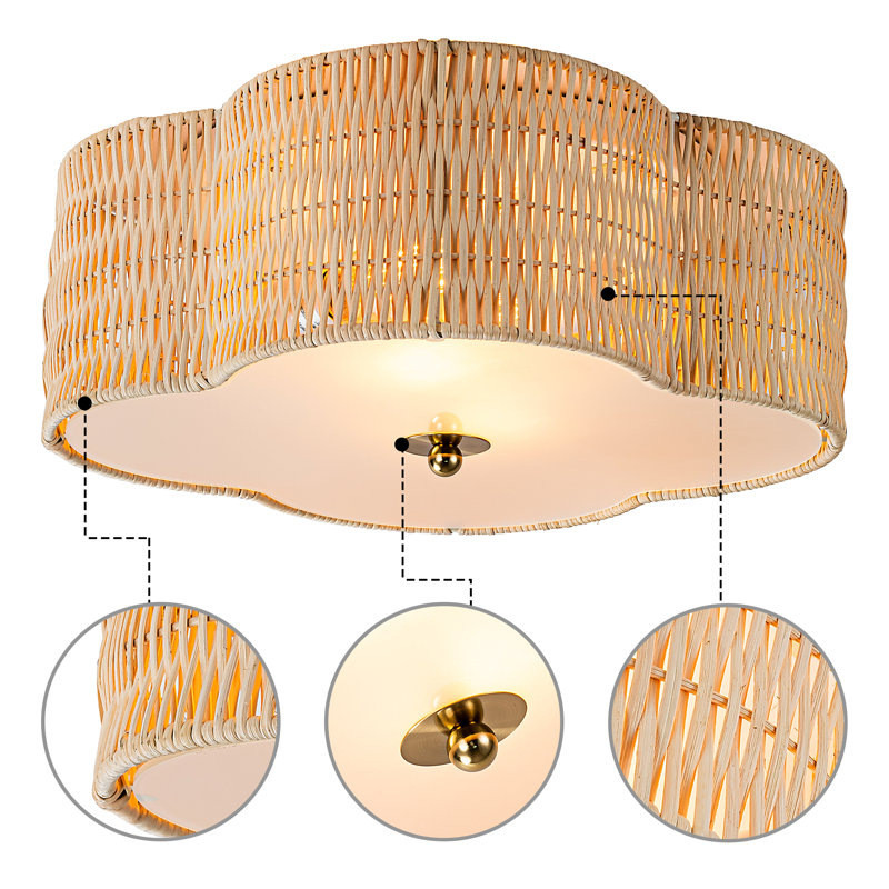 Beachcrest Boho Rattan Ceiling Light