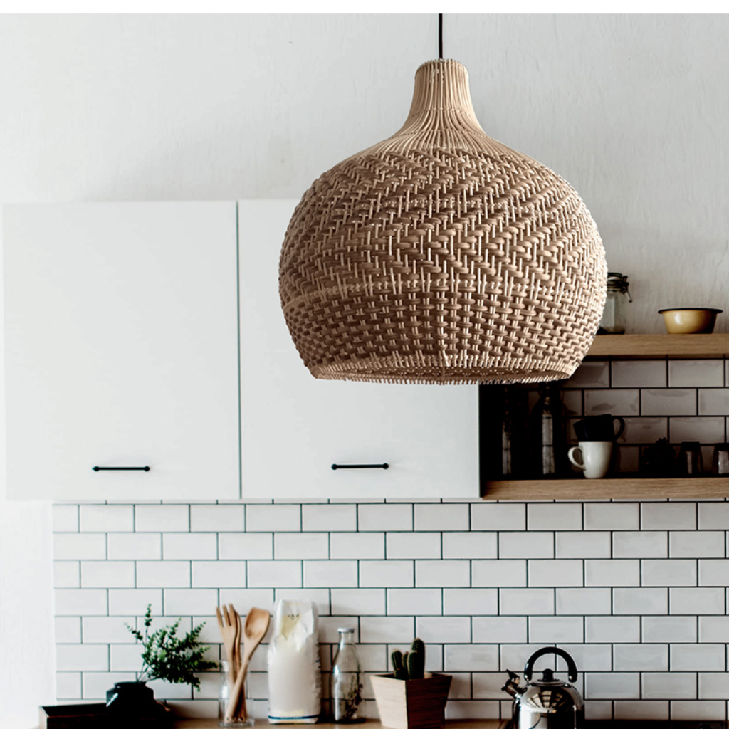 Tobago Small Rattan Pendant Light For Kitchen Island