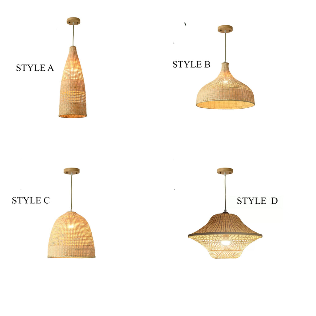 Kirsal Rattan Basket Pendant Light Shade - Cluster Hanging