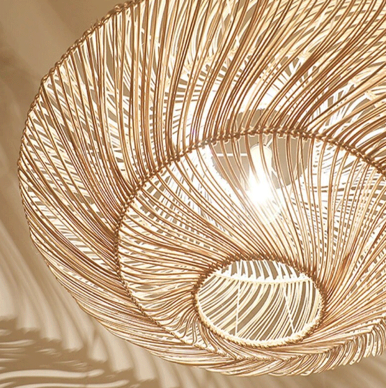 Flying Saucer Black Rattan Pendants
