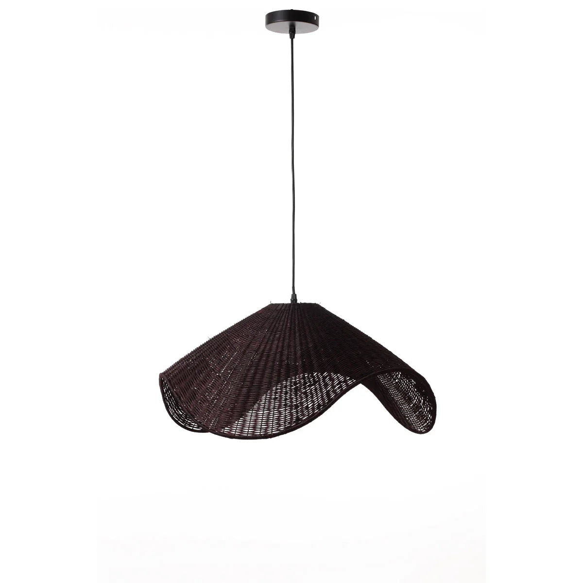 Adaya Black Wicker Rattan Pendant Light
