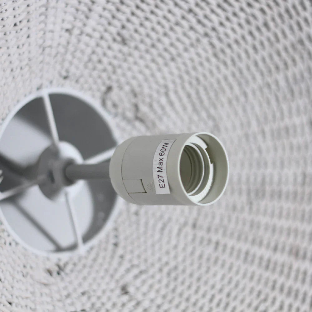 Adaya White Wicker Rattan Pendant Light