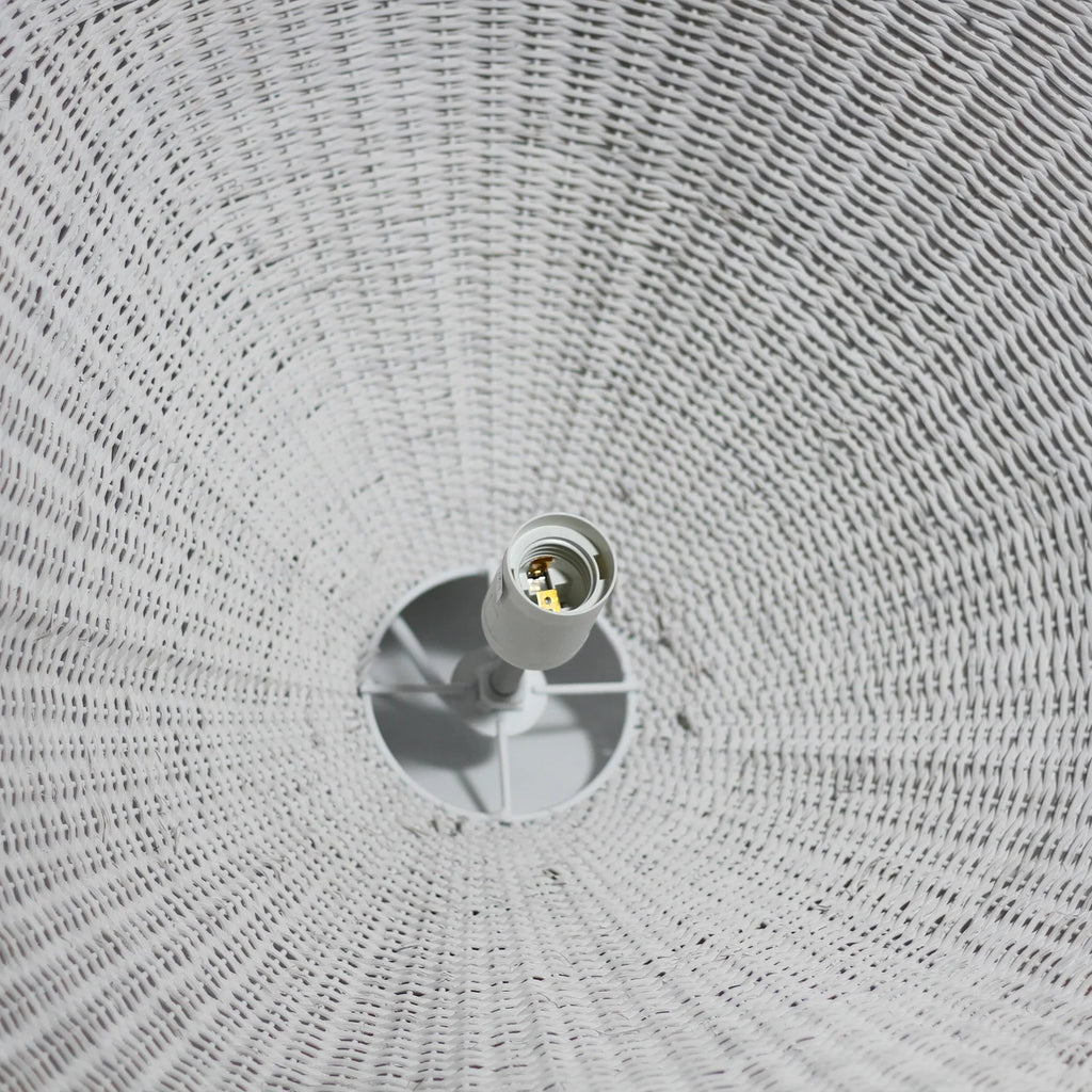 Adaya White Wicker Rattan Pendant Light