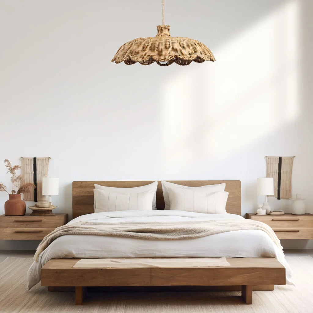 Alice Boho Scallop Rattan Pendant Light