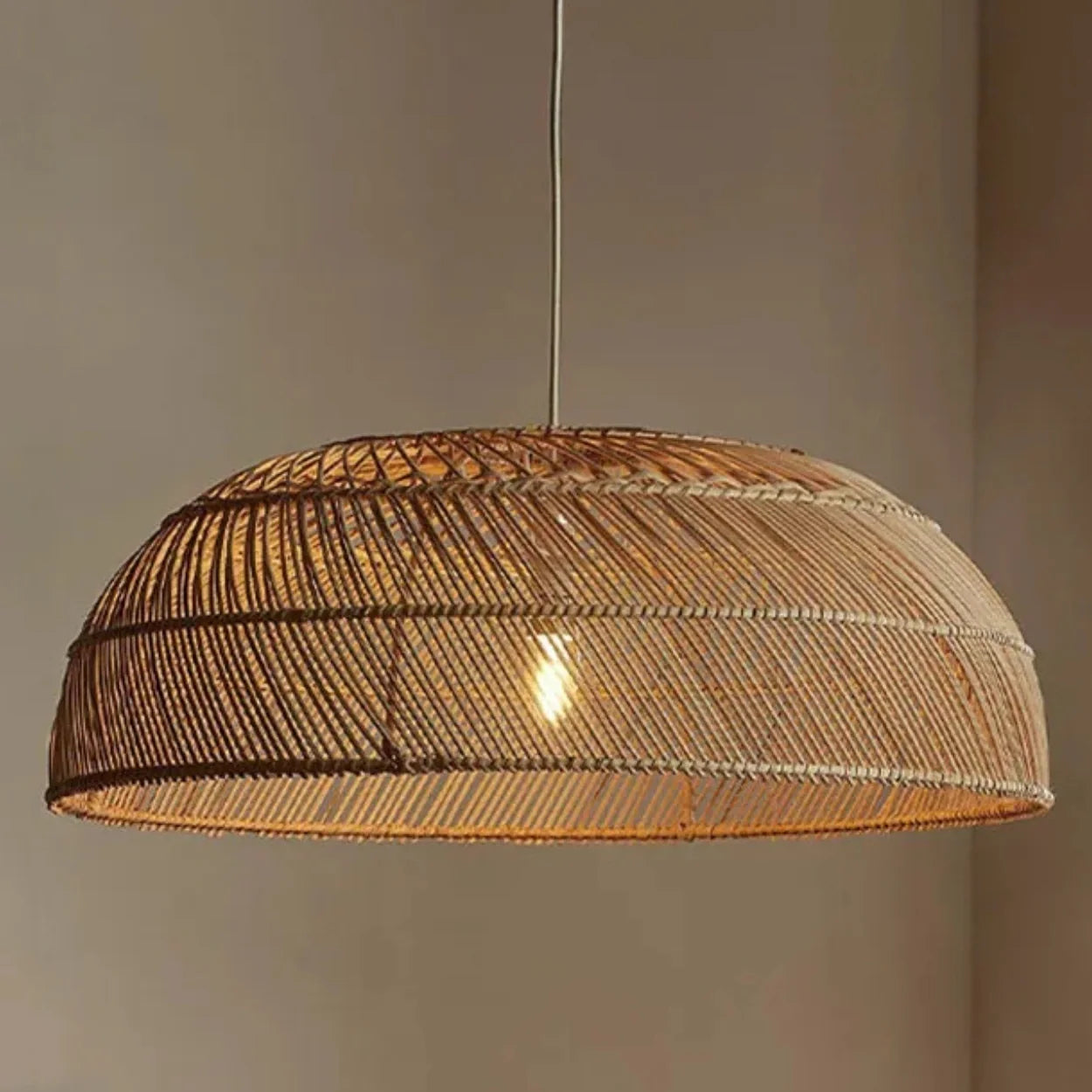Amara Dome Rattan Woven Pendant Light