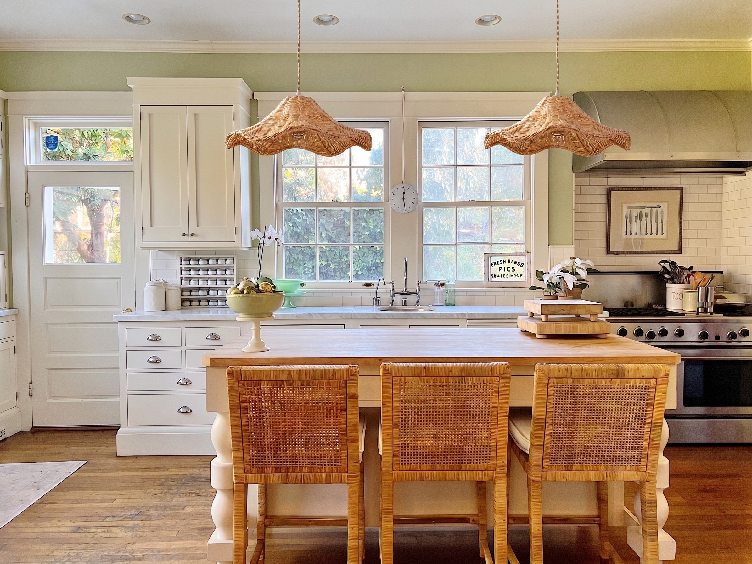 Ariel Rattan Wave Pendant Light