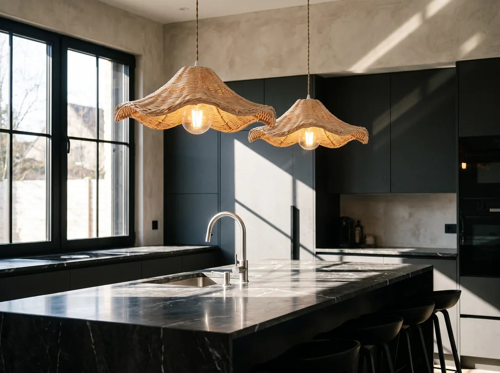 Ariel Rattan Wave Pendant Light