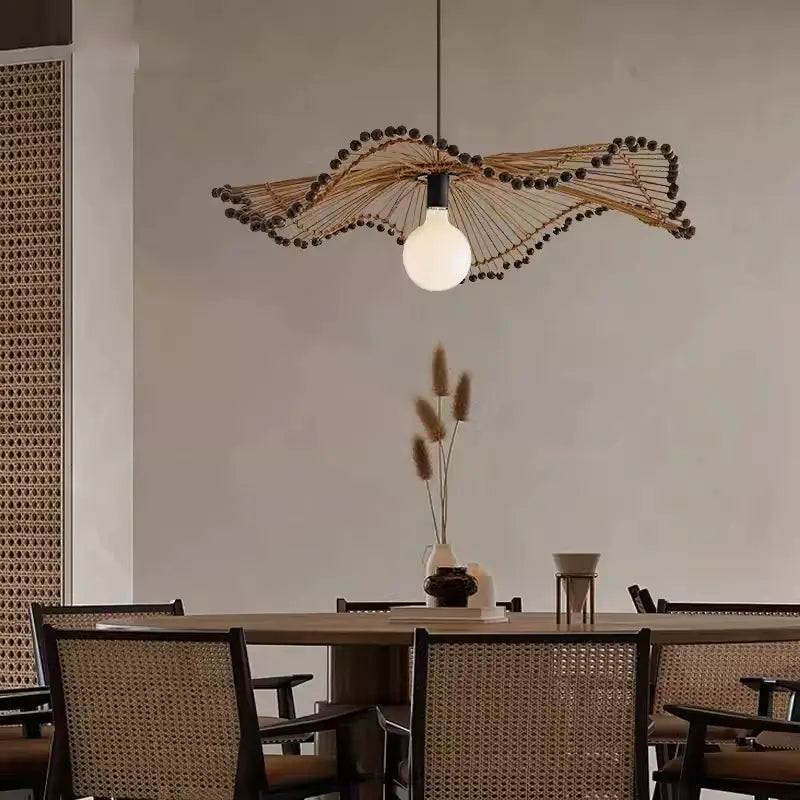 Arteriors Waverly Brown Rattan Pendant Light