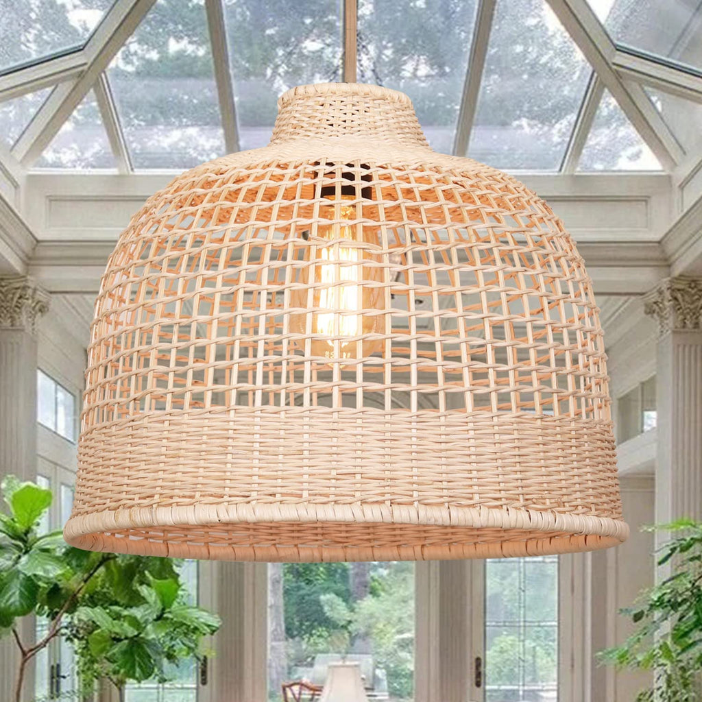 Arturesthome Rattan Basket Weave Pendant Light