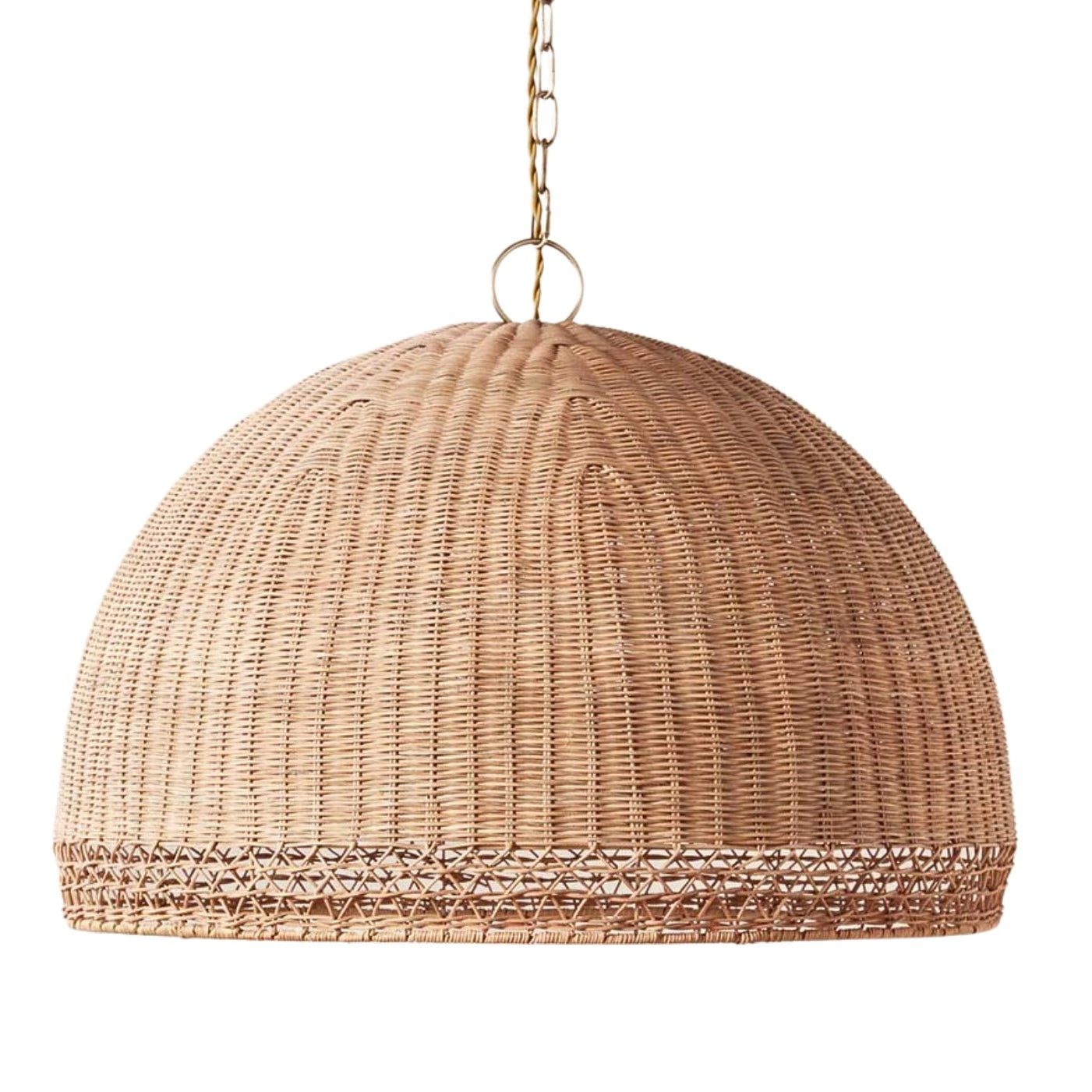 Augusta Dome Wicker Rattan Pendant Light - Half-Round Shade