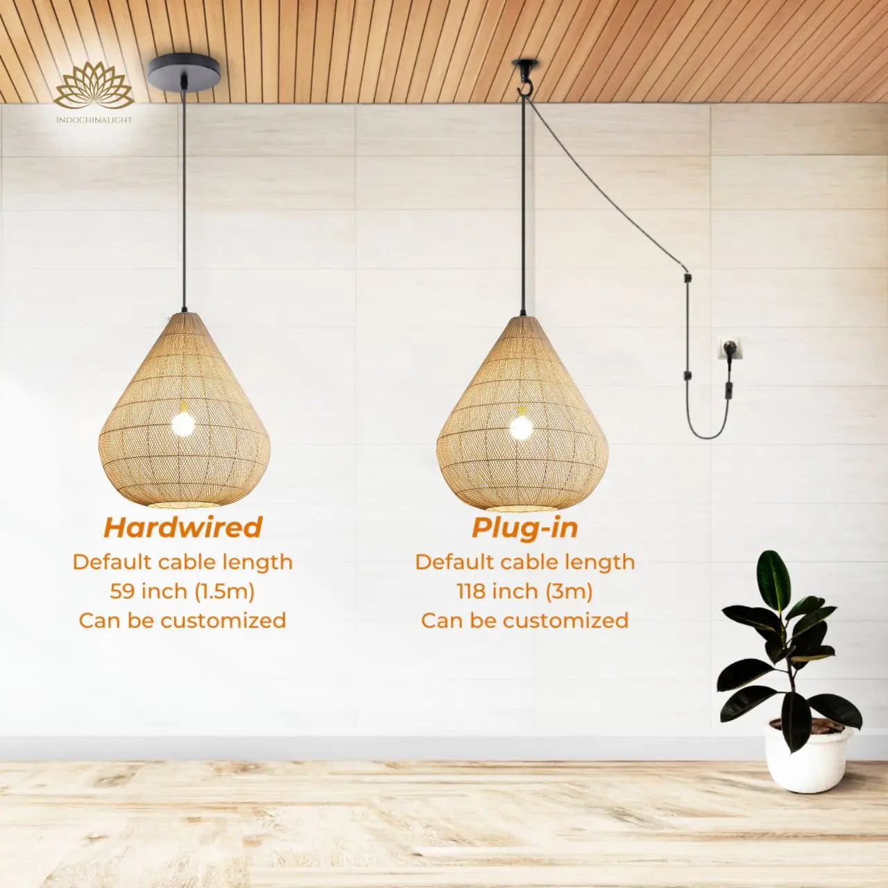 Ayanna Teardrop Rattan Pendant Light