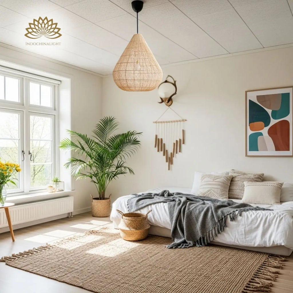 Ayanna Teardrop Rattan Pendant Light