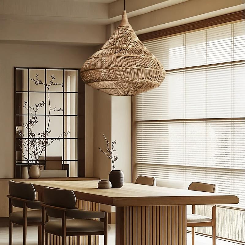 Drop Rattan Basket Pendant Light