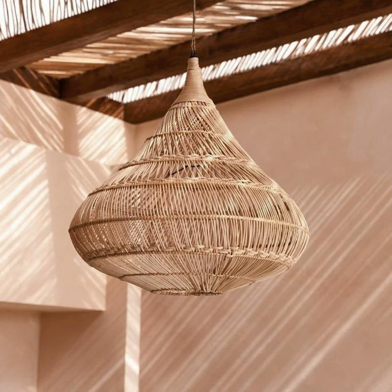 Drop Rattan Basket Pendant Light