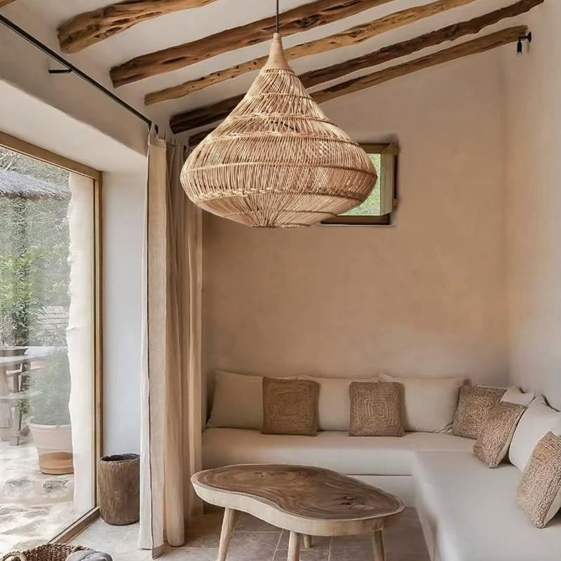 Drop Rattan Basket Pendant Light