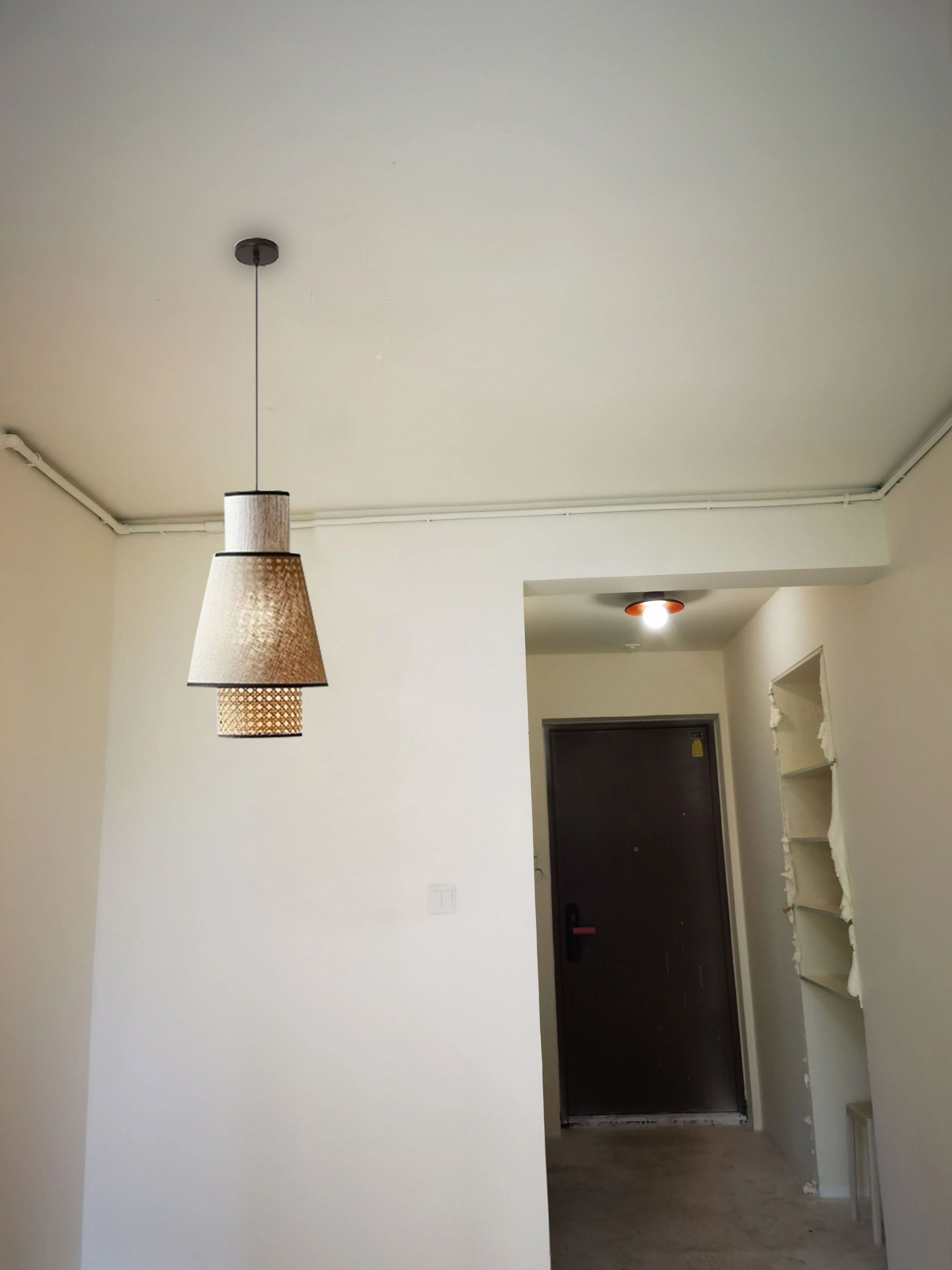 Singapour Cylinder Tiered Rattan Pendant Light