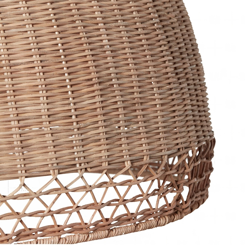 Augusta Dome Wicker Rattan Pendant Light - Half-Round Shade