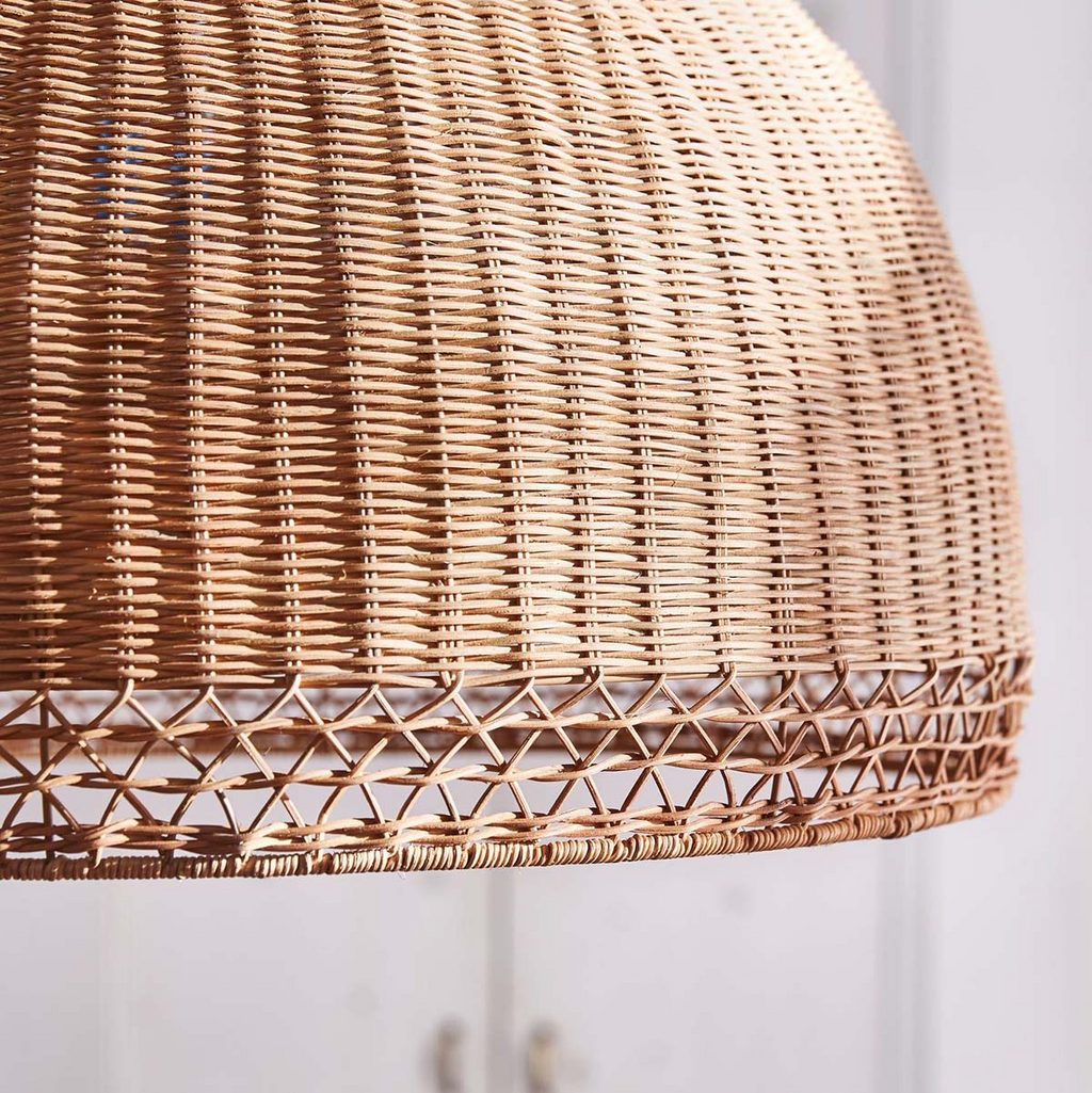 Augusta Dome Wicker Rattan Pendant Light - Half-Round Shade