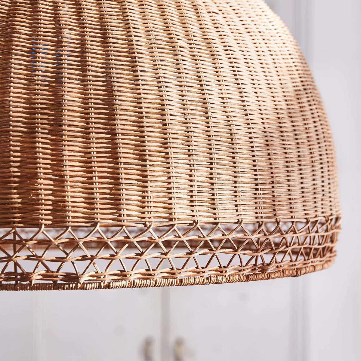 Augusta Dome Wicker Rattan Pendant Light - Half-Round Shade