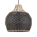 Blacorb Small Black Wicker Rattan Pendant Light