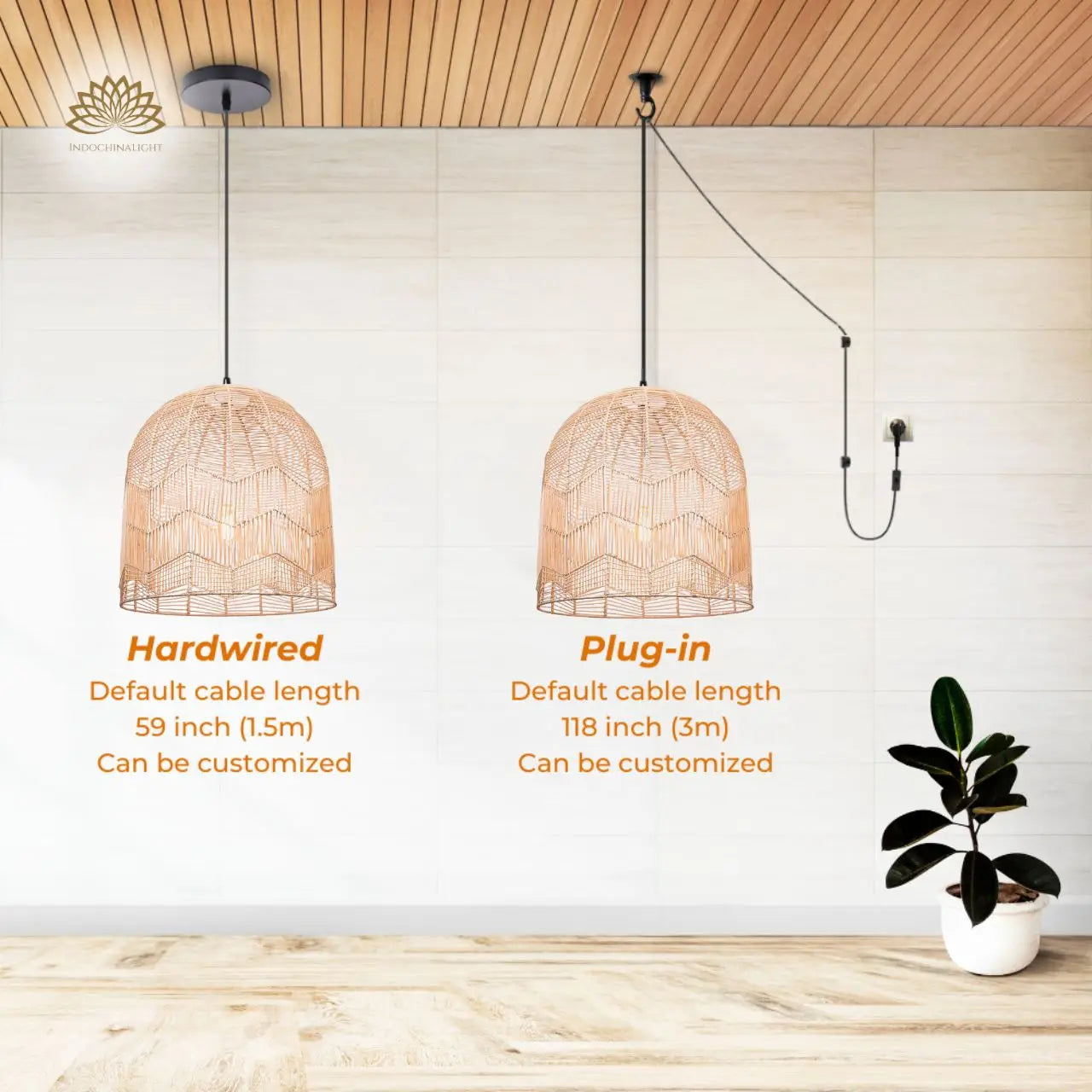 Lace Boho Rattan Pendant Light