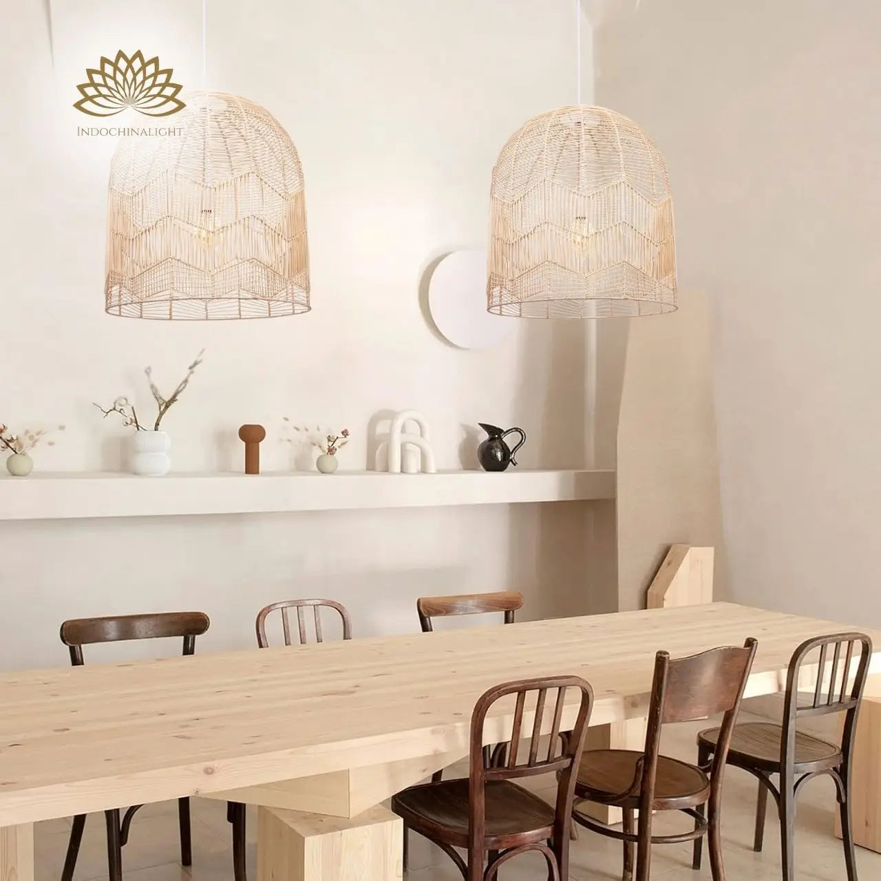 Lace Boho Rattan Pendant Light