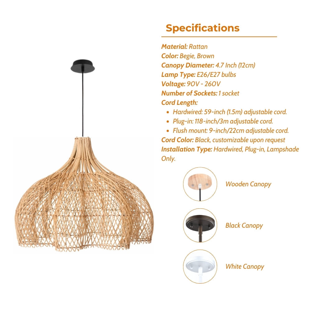 Matador Wabi Sabi Extra Large Rattan Pendant Light