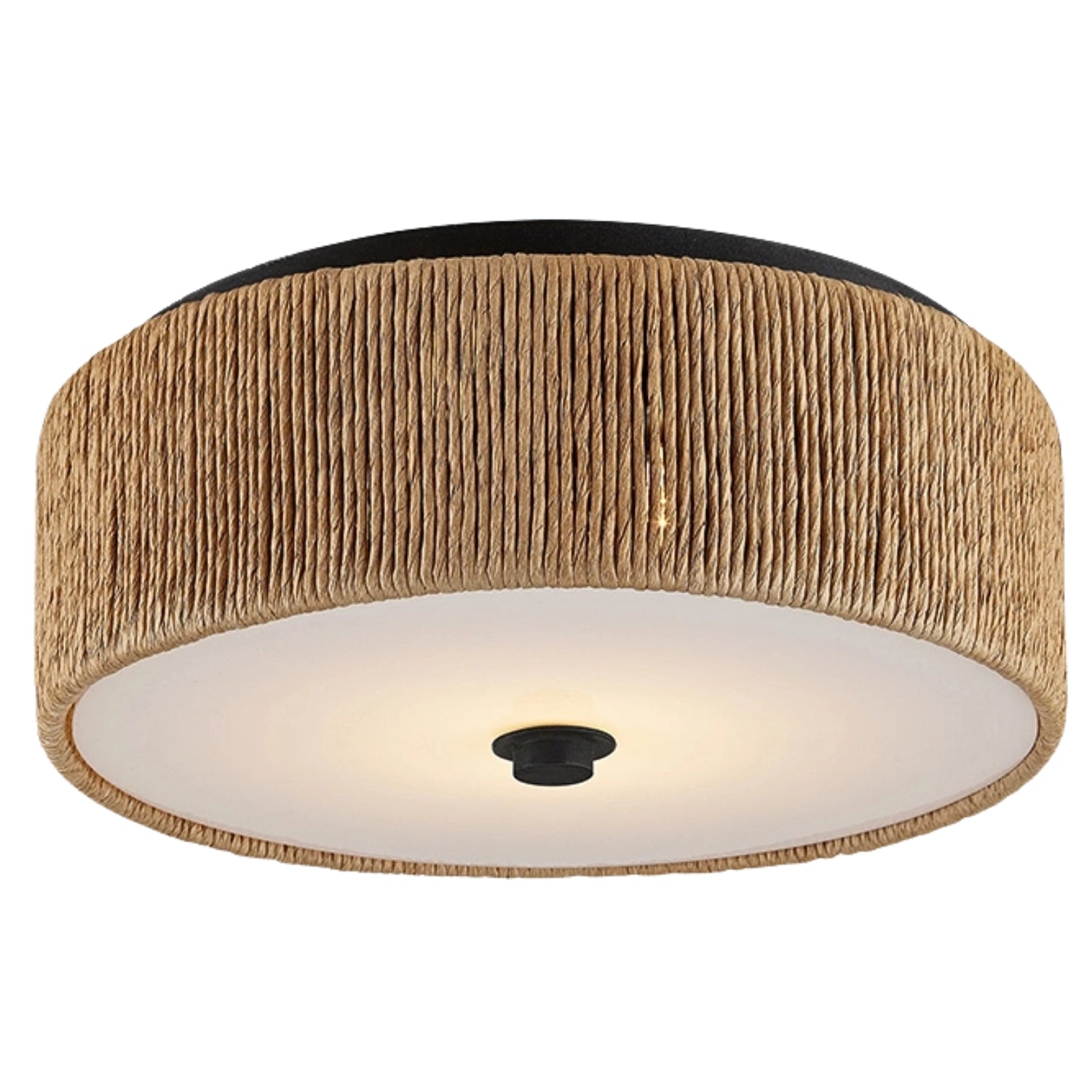 Brownell Rattan Drum Light - Flush Mount