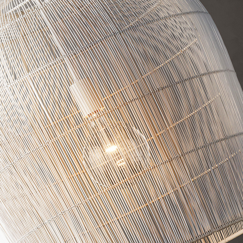Cabrillo White Rattan Pendant Light