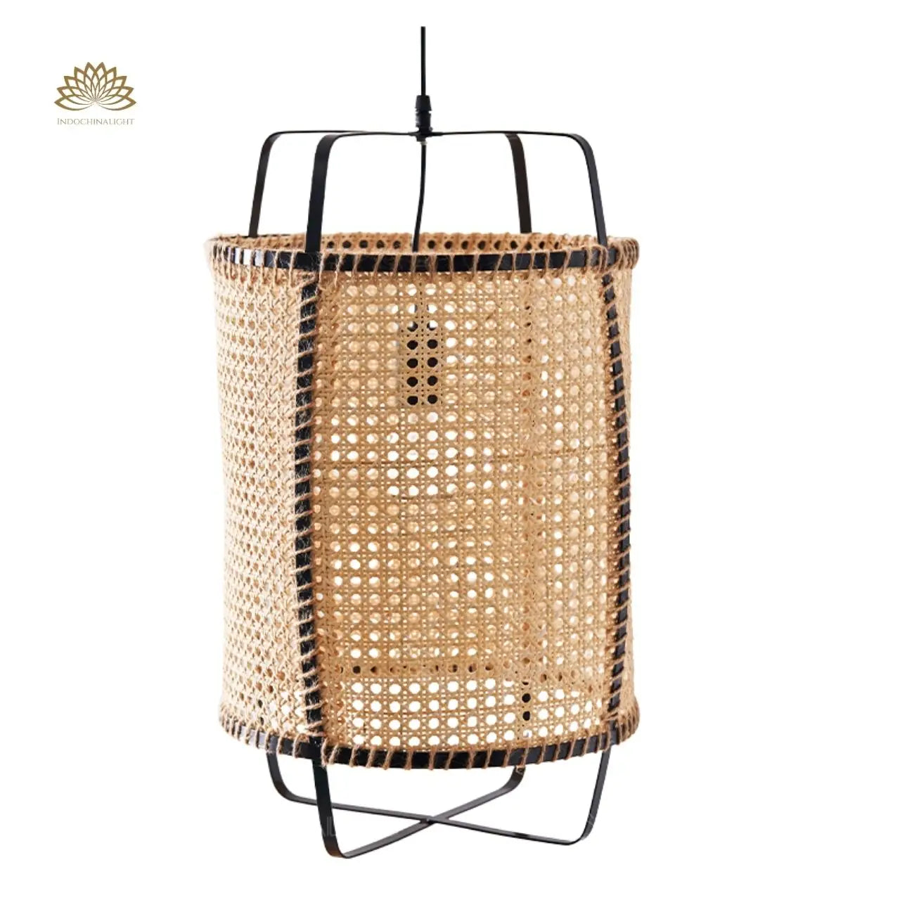 Small Rattan Cane Pendant Light 10 Inches