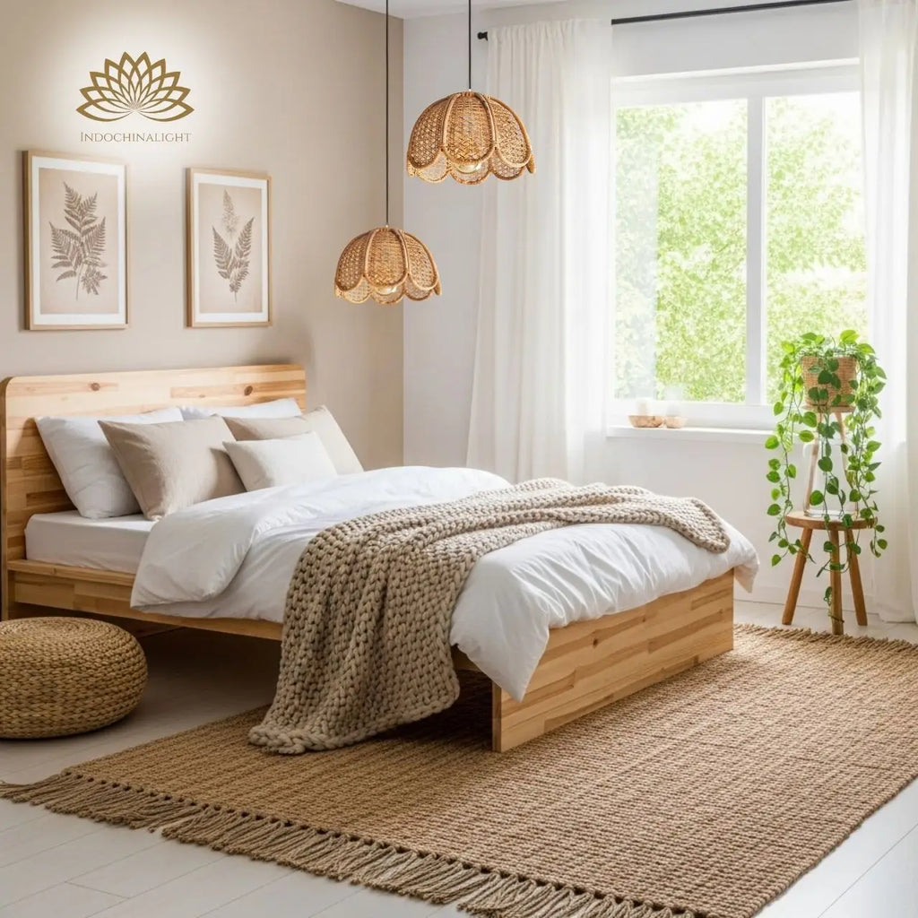 Cayla Boho Rattan Pendant Light