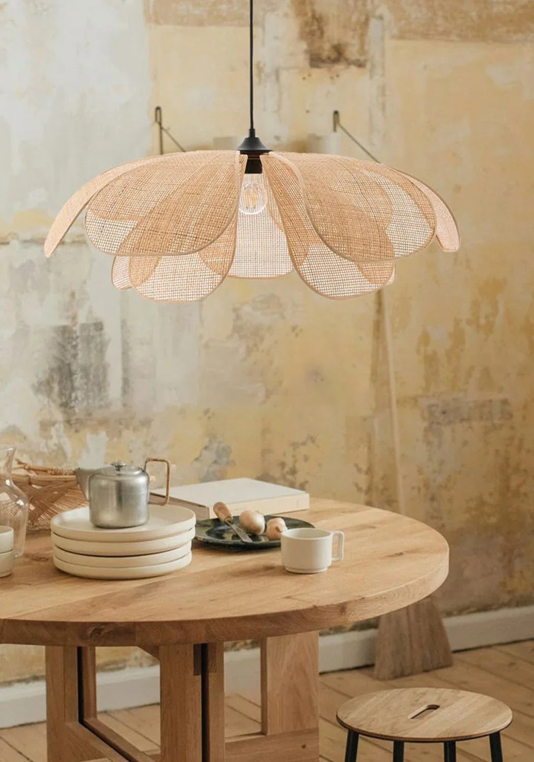 Cefalu Extra Large Rattan Petal Pendant Light