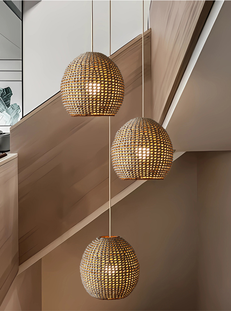 Wekiva Globe Rattan Basket Pendant Light