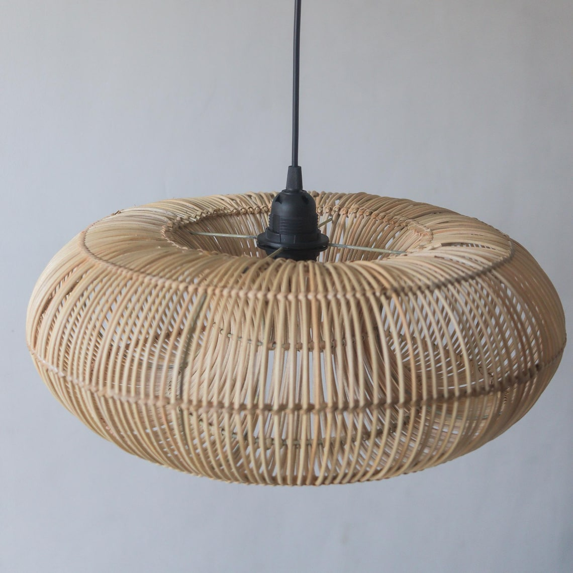 Donut Rattan Round Pendant Light