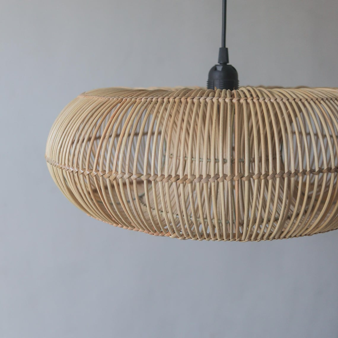 Donut Rattan Round Pendant Light