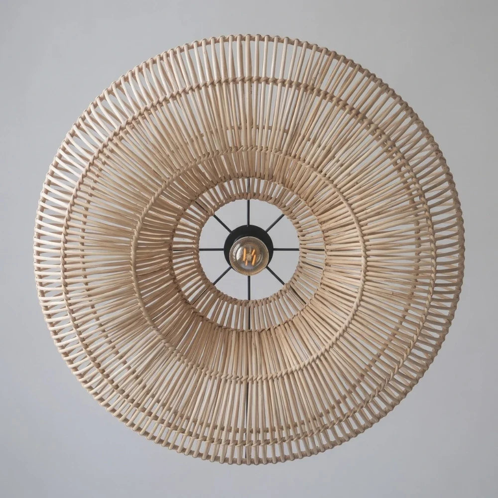 Donut Rattan Round Pendant Light
