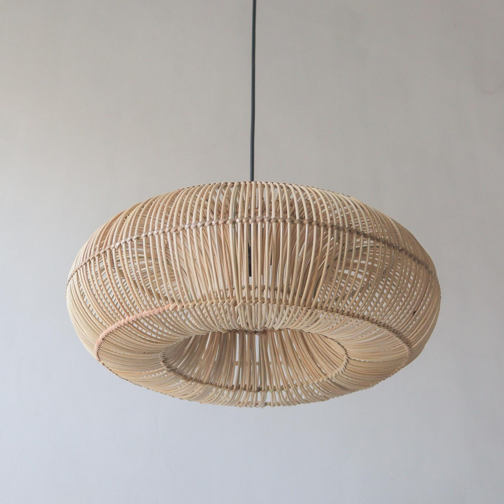 Donut Rattan Round Pendant Light