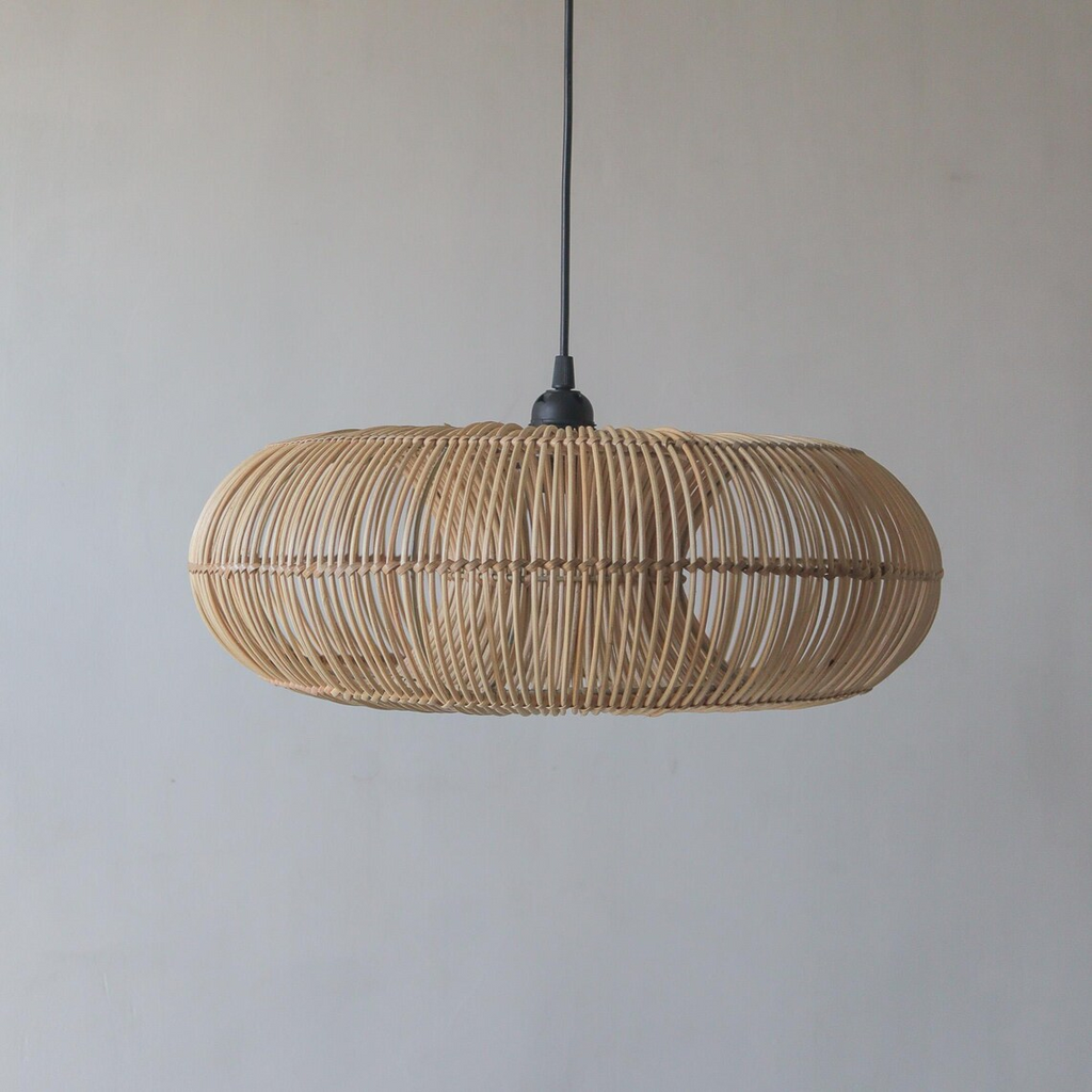 Donut Rattan Round Pendant Light