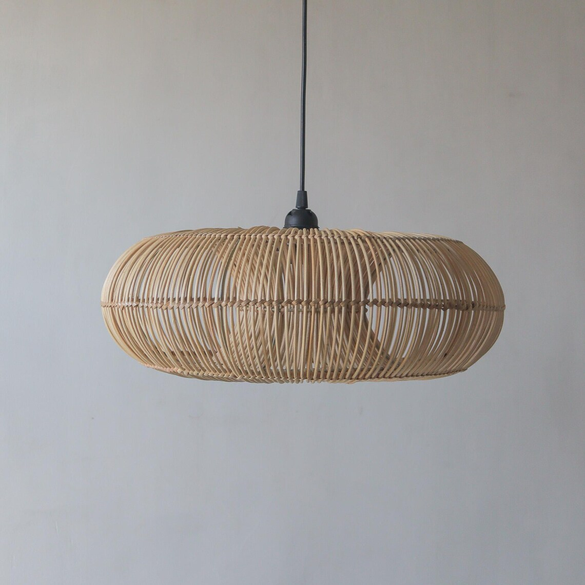 Donut Rattan Round Pendant Light