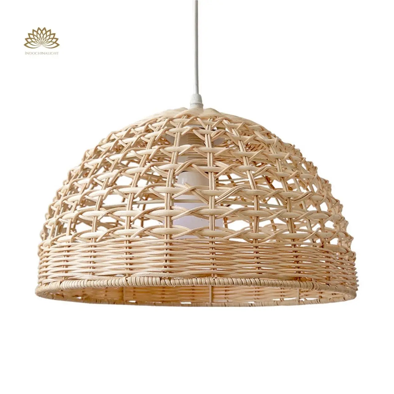 Eauso Coastal Small Rattan Wicker Pendant Light Kitchen Island