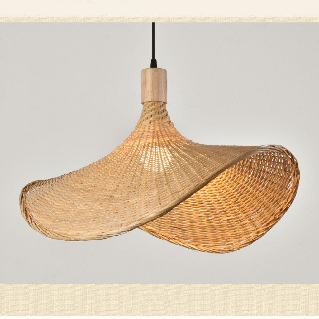 Ellie Straw Hat 3 Light Rattan Pendant