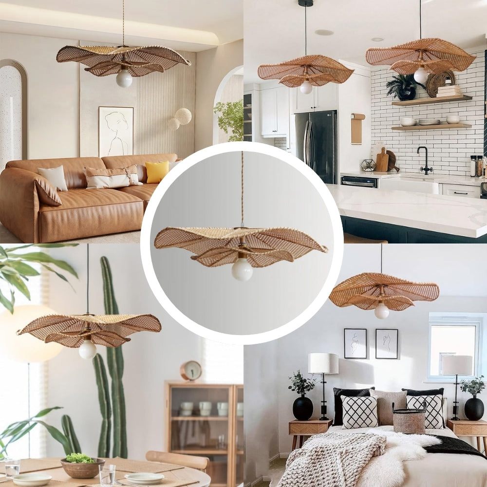 Lotus Leaf Rattan Pendant Light