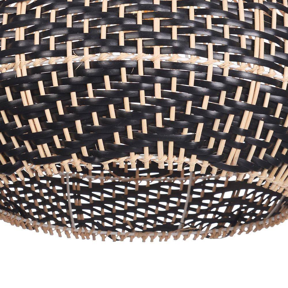 Florida Black Rattan Wicker Pendant Light For Kitchen Island